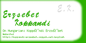 erzsebet koppandi business card